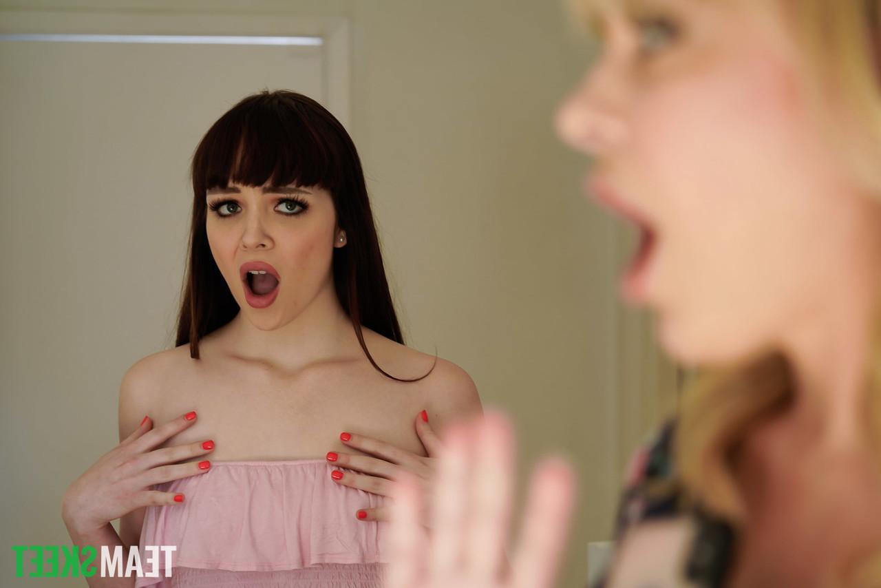 20P Brunette MILF Dana Dearmond and hot blonde Aliya Brynn fuck with a strapon