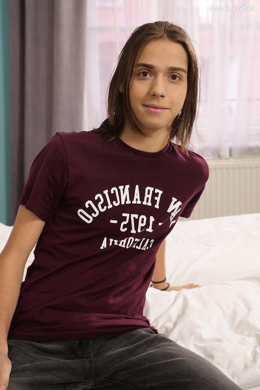 20P Adorable gay boy Jake Olsen unveils his lean body and shows his big uncut dick