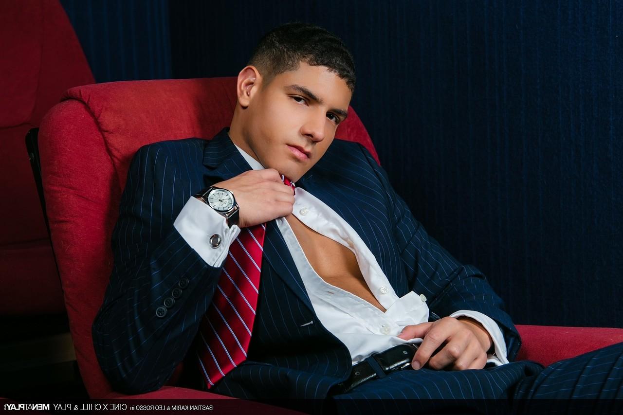 20P Hunky gay men in suits Bastian Karim & Leo Rosso have hardcore anal sex