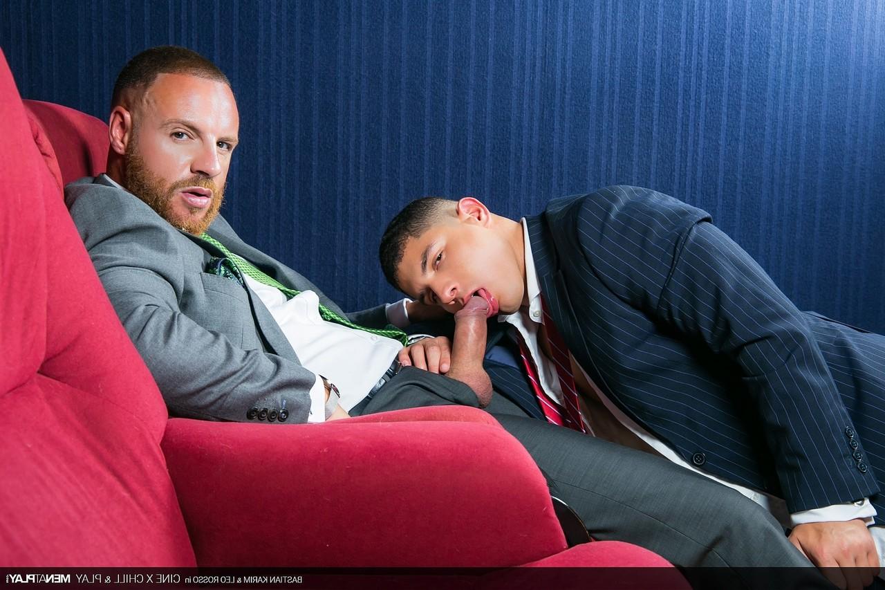20P Hunky gay men in suits Bastian Karim & Leo Rosso have hardcore anal sex