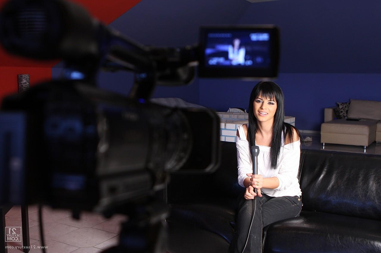 17P Black haired babe with hot body Black Angelika gives interview on casting