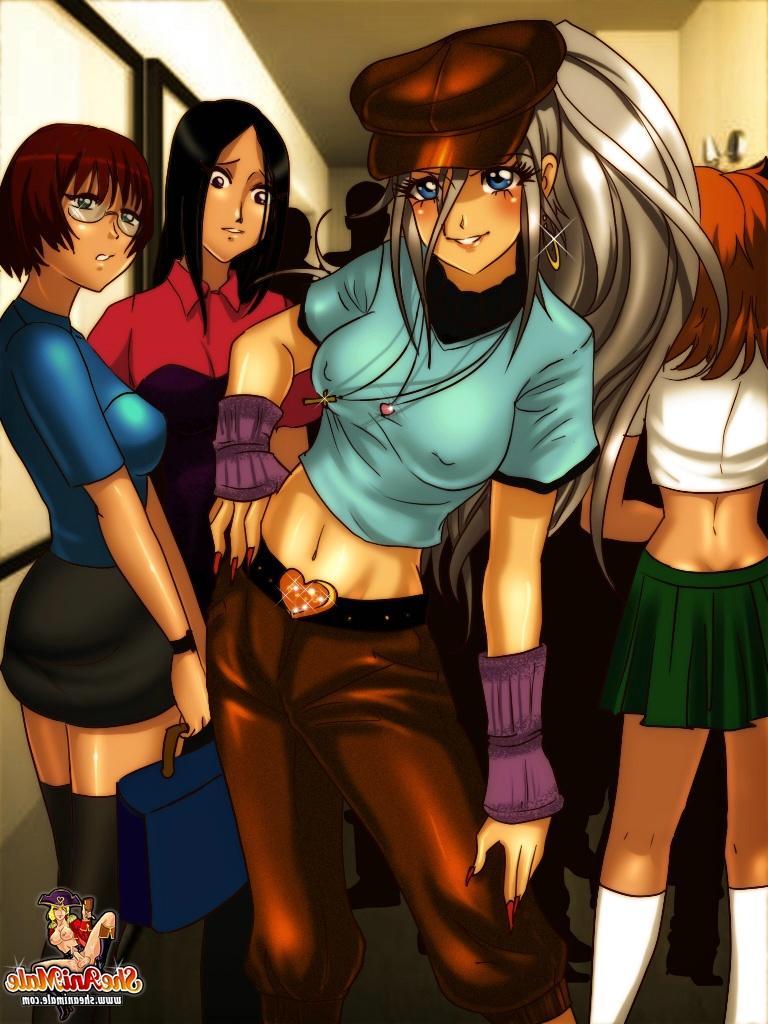 12P Travestis de anime se envolvem em chupadas de pau selvagens e sexo gangbang em uma festa