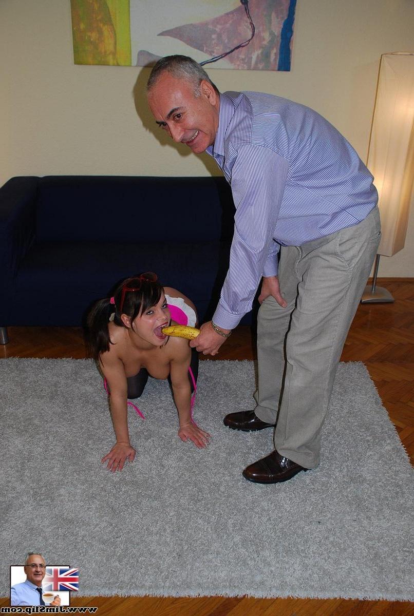 18P Naughty brunette Jeni enjoys a hardcore fuck in stocking by an older man