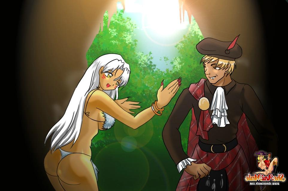 12P Vollbusige Hentai-Shemale fickt den Schotten mit ihrem großen Schwanz in der Höhle in den Arsch
