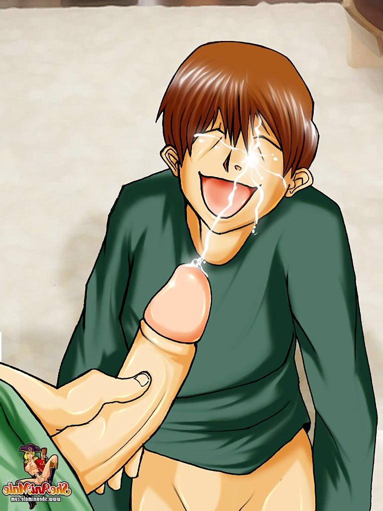 12P 巨大なペニスを持つアニメーションのニューハーフが彼氏の嫌いな人の穴と口にそれを突き刺す