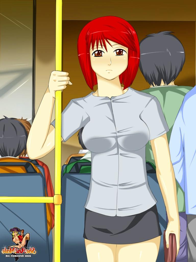 12P Ruiva animada com um pau enorme fode um cara moreno do transporte público