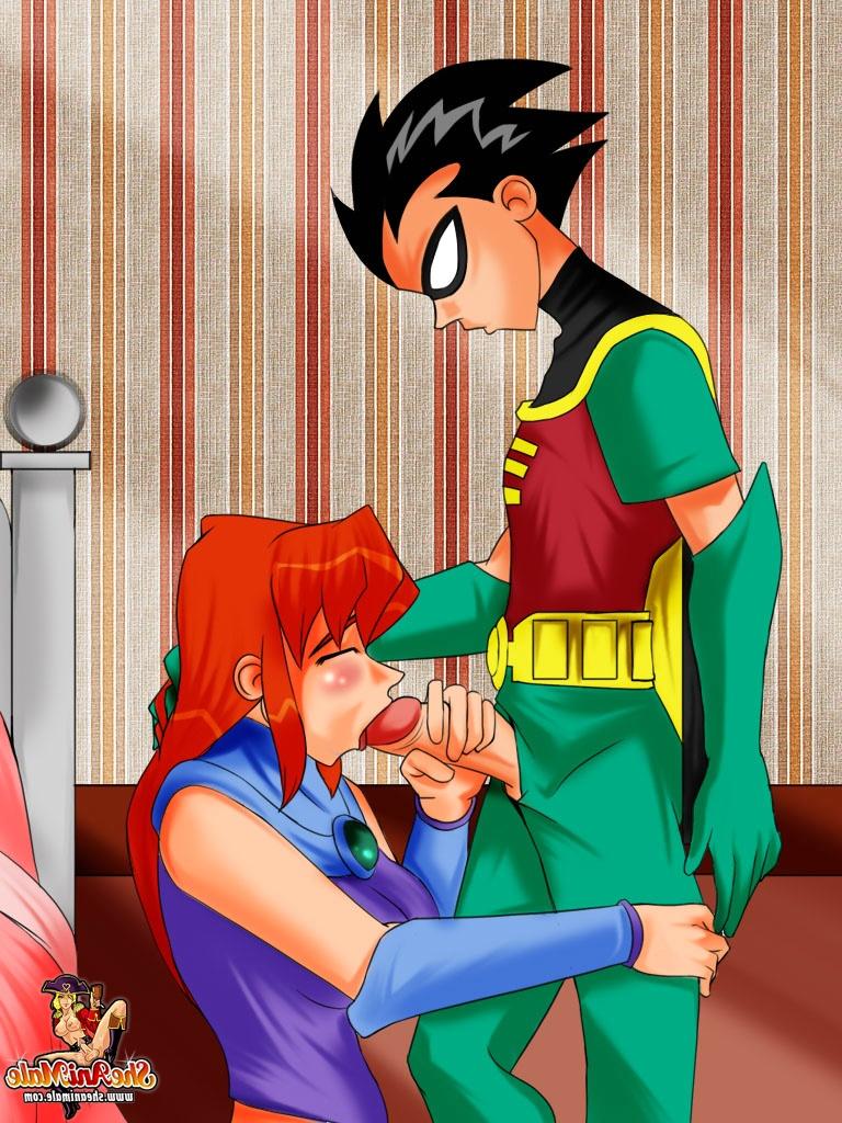 12P Cartoon-rothaarige Shemale bumst den geilen Robin und reitet seinen Schwanz auf einem Bett