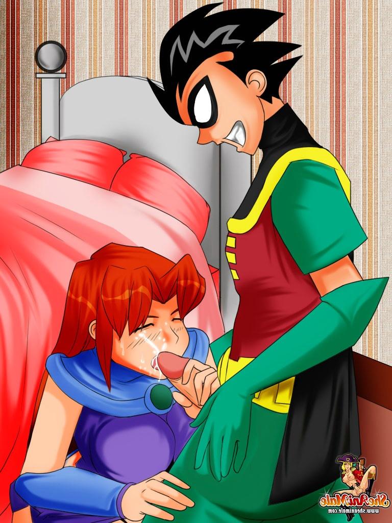 12P Cartoon-rothaarige Shemale bumst den geilen Robin und reitet seinen Schwanz auf einem Bett