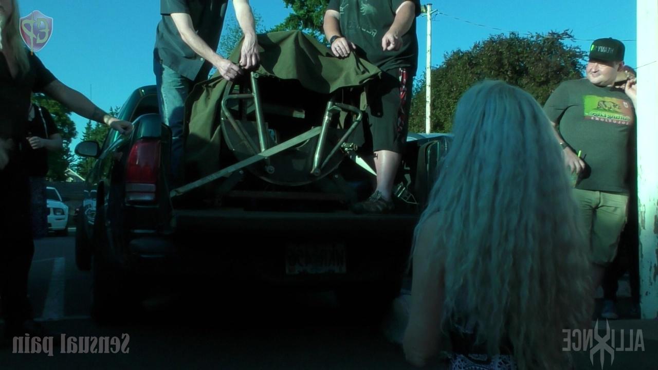 14P Female slave Mary Ellen is restrained during a public performance