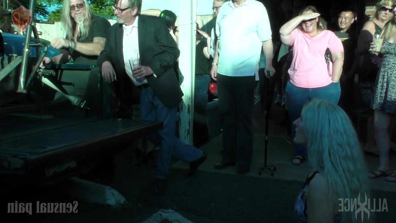 14P Female slave Mary Ellen is restrained during a public performance