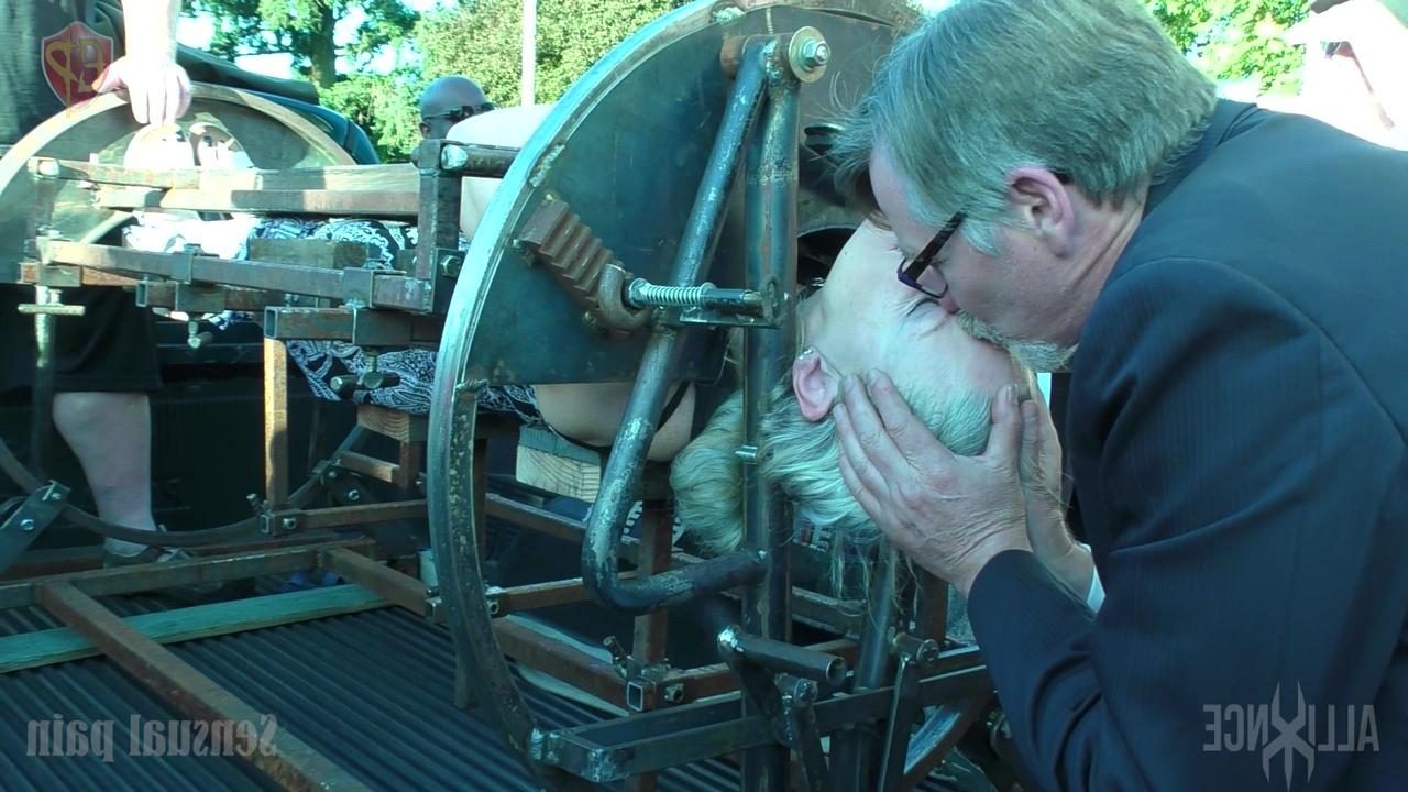 14P Female slave Mary Ellen is restrained during a public performance