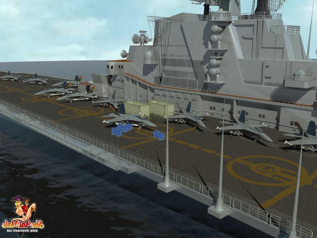 20P Animated tranny pilot strips a kinky soldier and fucks him in front of a plane