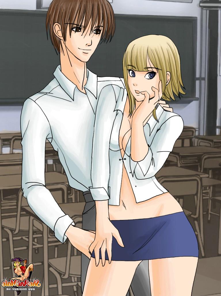 12P Hentai transexual colegiala es embestida analmente por su lindo compañero de clase