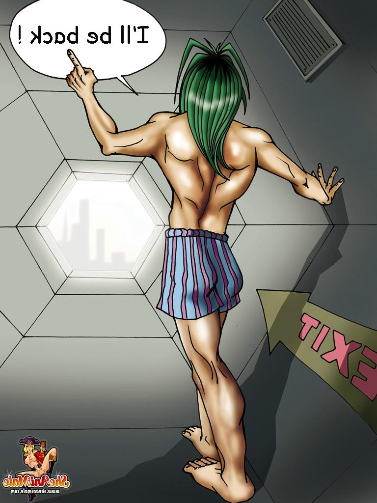 12P Des transsexuelles des Power Rangers de dessins animés baisent un méchant après l'avoir capturé
