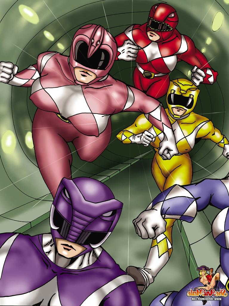12P Des transsexuelles des Power Rangers de dessins animés baisent un méchant après l'avoir capturé