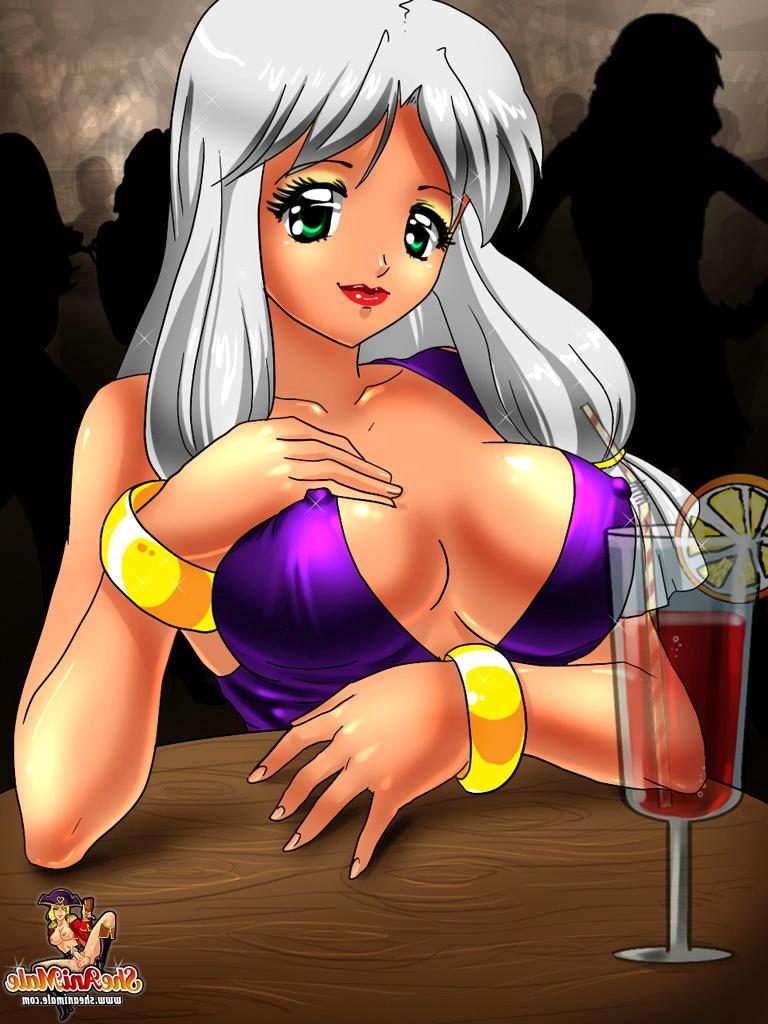 12P Impresionante transexual anime con grandes tetas se folla a un tipo que conoció en el pub