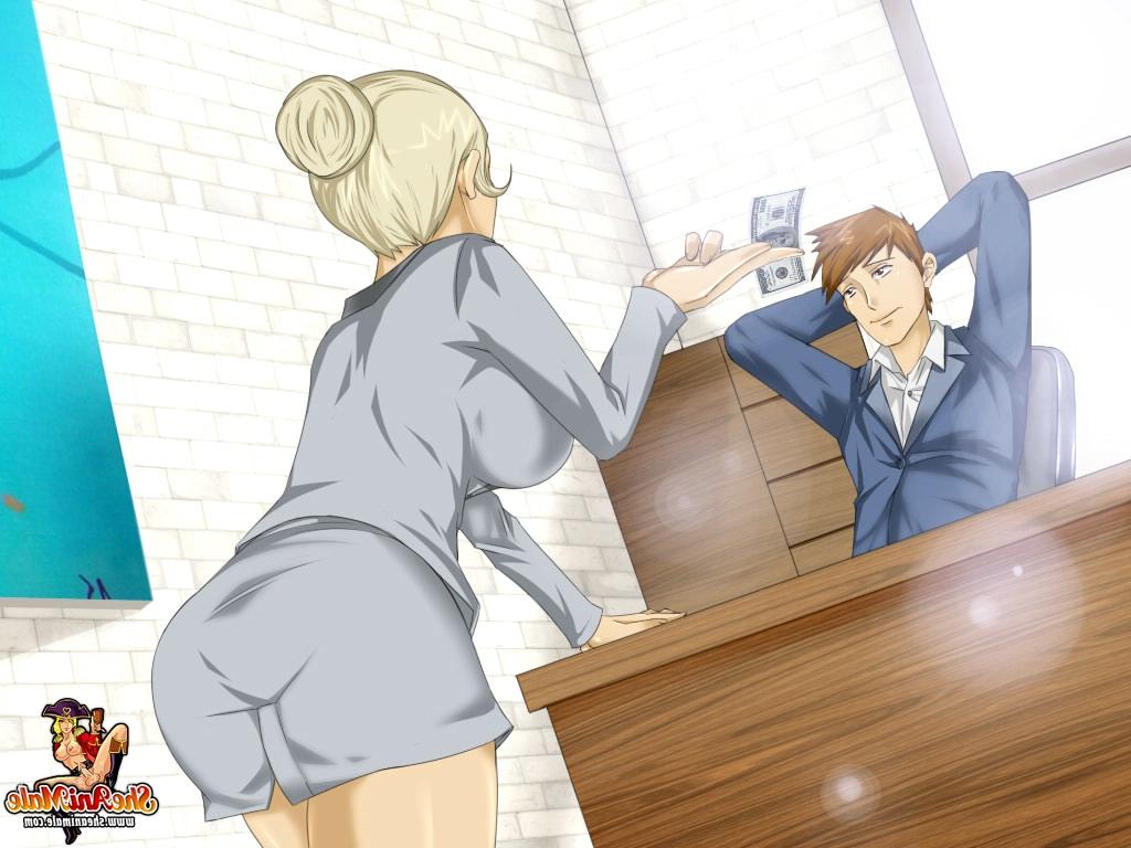 12P Cartoon tranny with big juggs gets fucked by her new boss in the office