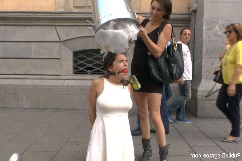 15P Pretty girl is totally humiliated in a public setting by other women