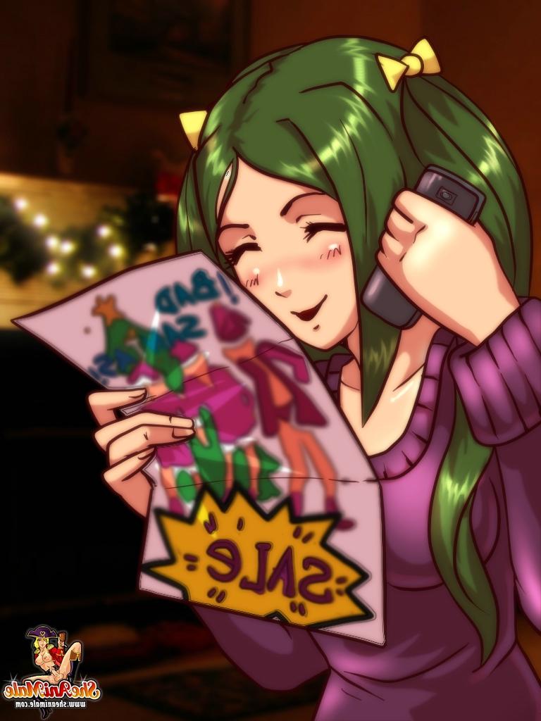 12P Dominatrix anime shemale estira el culo de santa con su enorme polla
