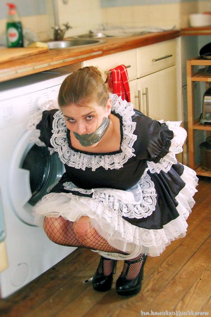 16P Two French maids are tied up with rope and silenced with gags