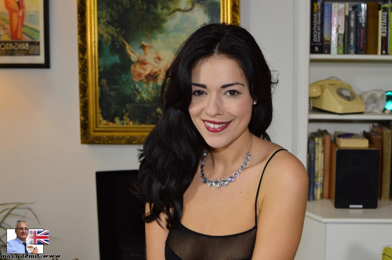 20P Brunette babe Ava Dalush enjoys wild sex in a hot 3some with an old couple