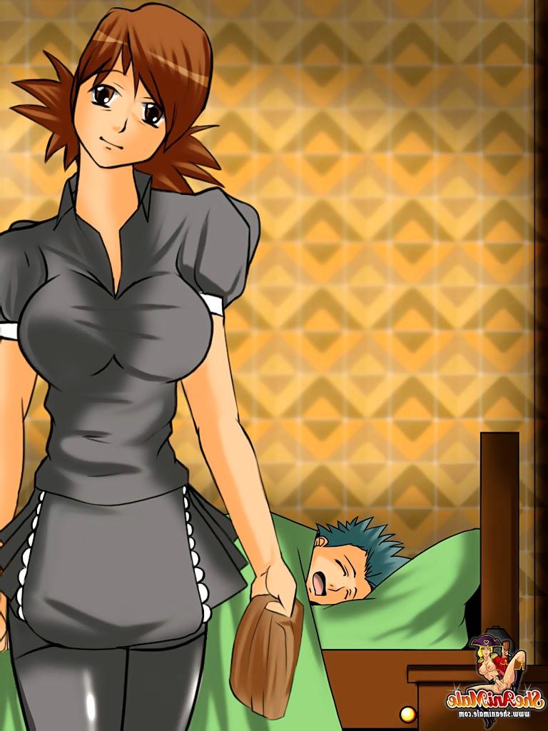 12P Animated brunette tranny with nice boobs gets her holes filled by a dude