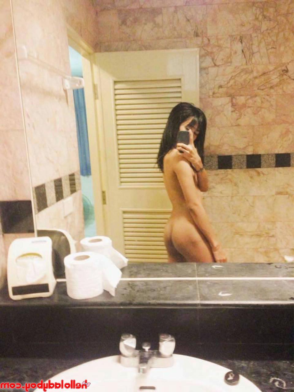 18P Cute Asian ladyboy Pon posing seductively in her solo compilation