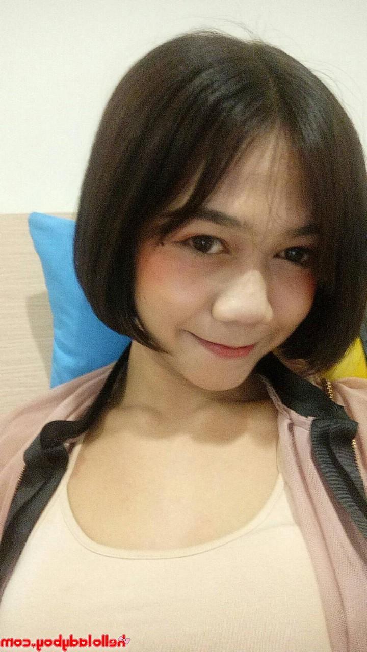 18P Cute Asian ladyboy Pon posing seductively in her solo compilation