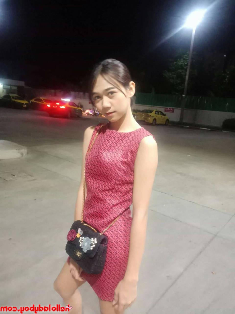 18P Cute Asian ladyboy Pon posing seductively in her solo compilation
