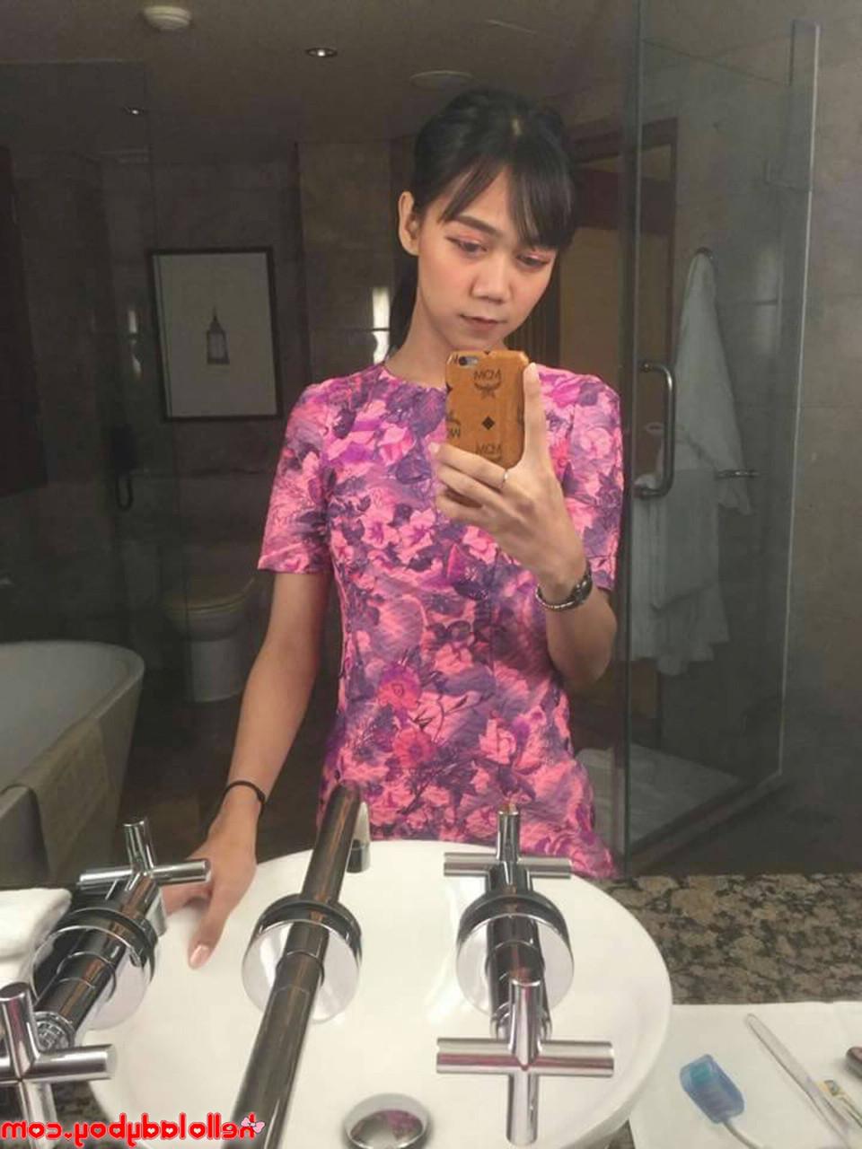 18P Cute Asian ladyboy Pon posing seductively in her solo compilation