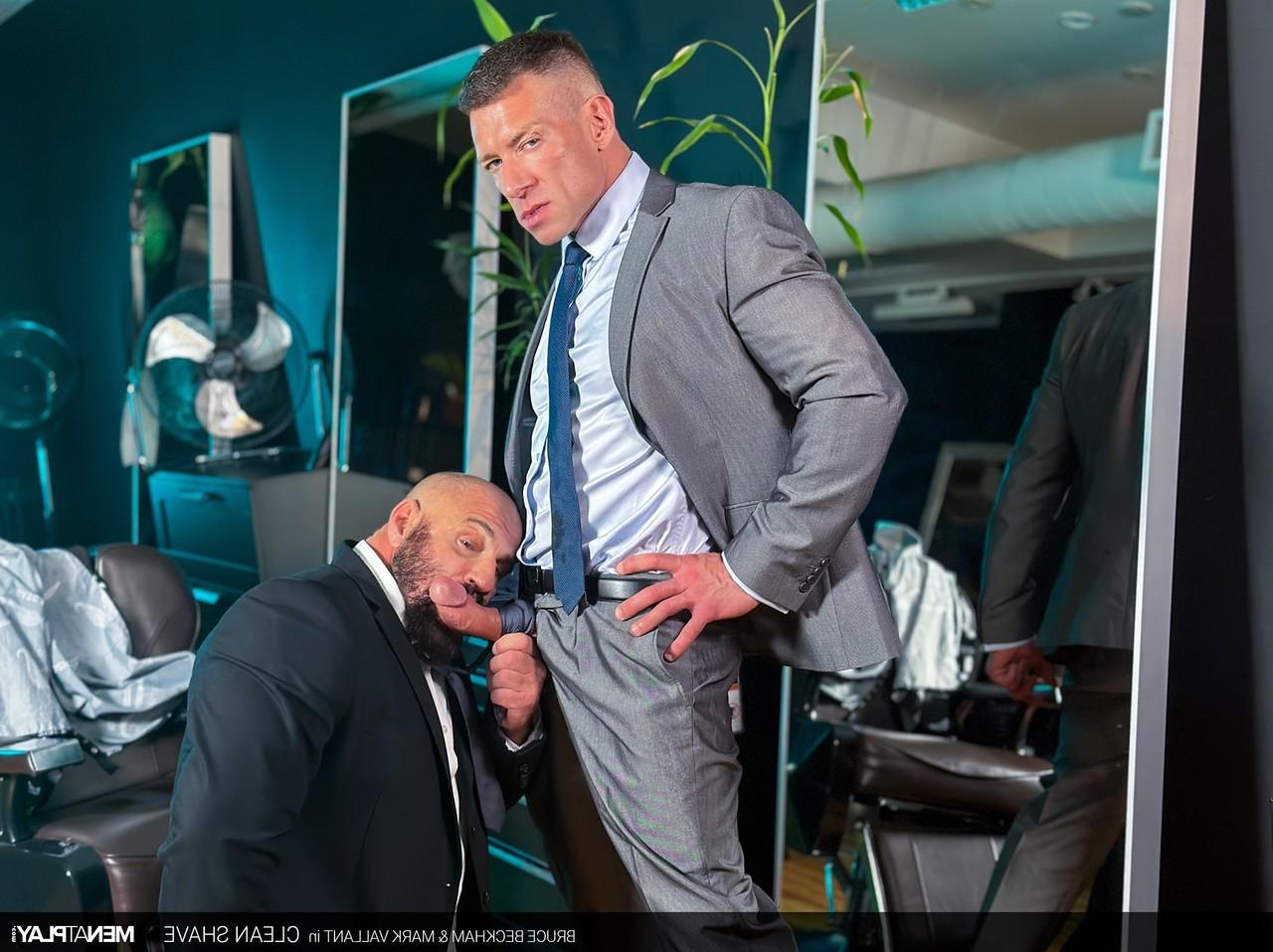 20P Gay men Bruce Beckham & Mark Vallant have anal sex at the barbershop