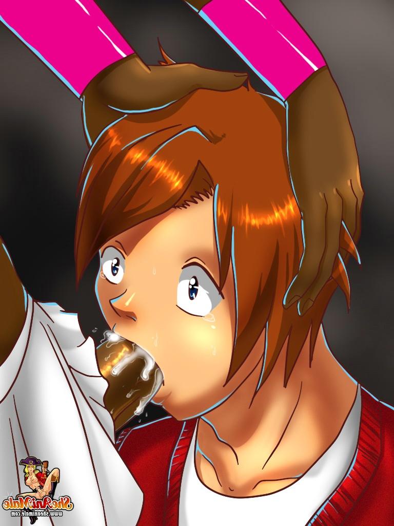 12P Cartoon ebonies destroy a guy's holes from both sides in an ally