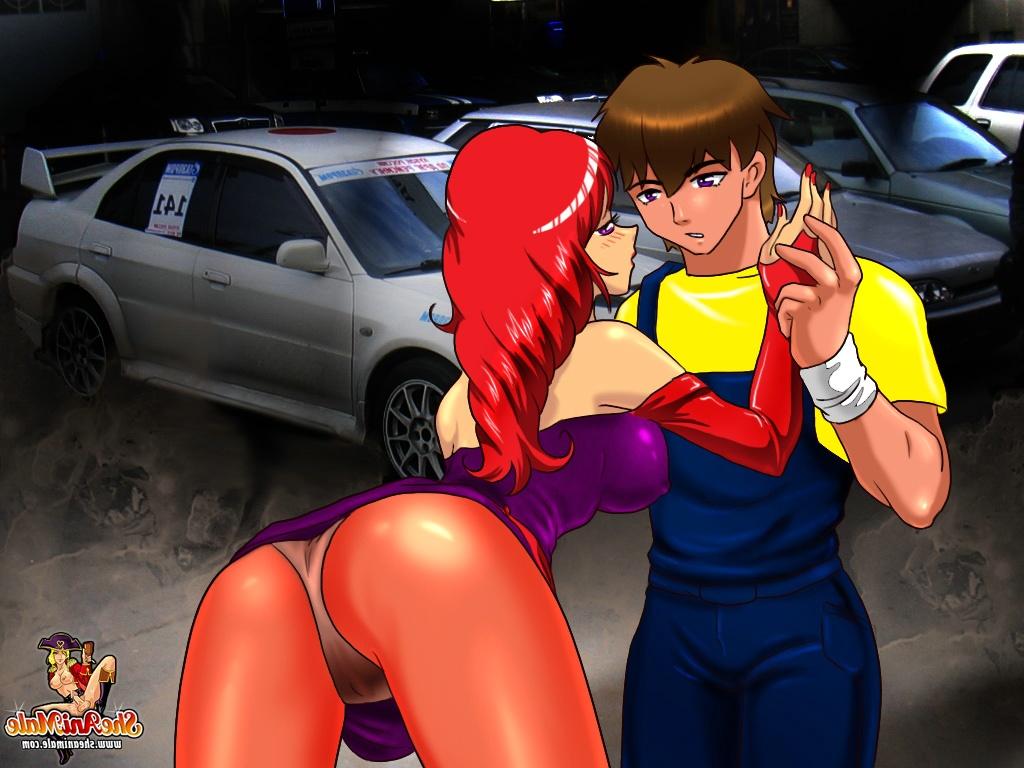 12P Transexual anime tetona se folla a un mecánico en lugar de pagar las reparaciones del coche