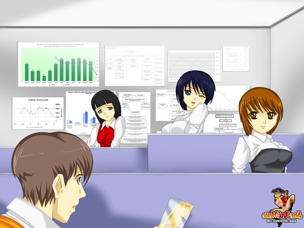 12P La secrétaire transexuelle d'Anime se branle tout en ayant des relations sexuelles anales avec le chef de bureau