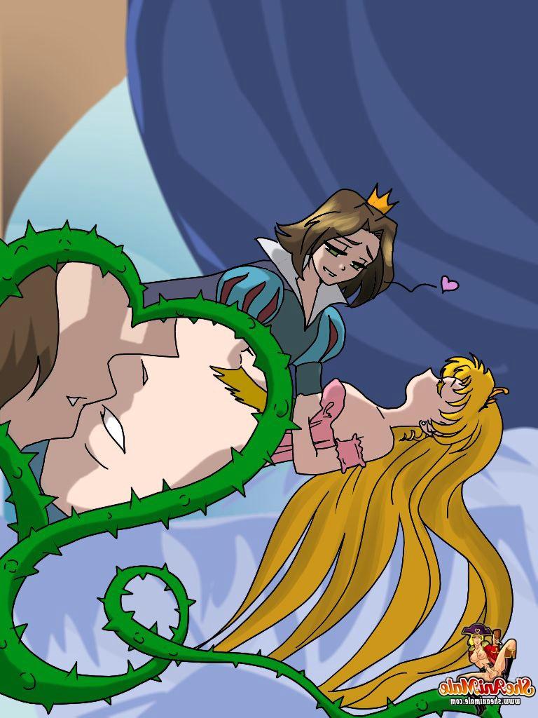 12P Blonde Cartoon-Transe-Prinzessin lässt sich von einem Prinzen das Arschloch stopfen
