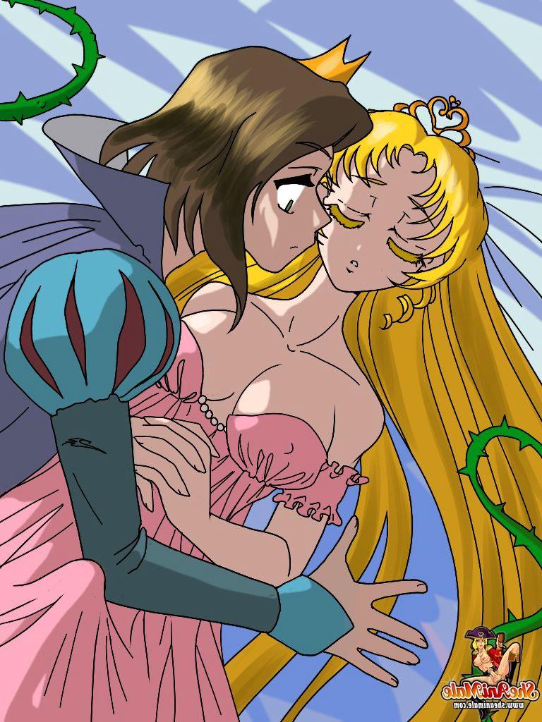 12P Blonde Cartoon-Transe-Prinzessin lässt sich von einem Prinzen das Arschloch stopfen