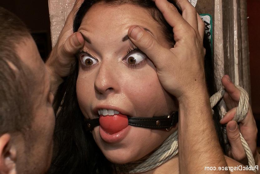 12P Tattooed brunette is subjected to a humiliating gangbang in a pub