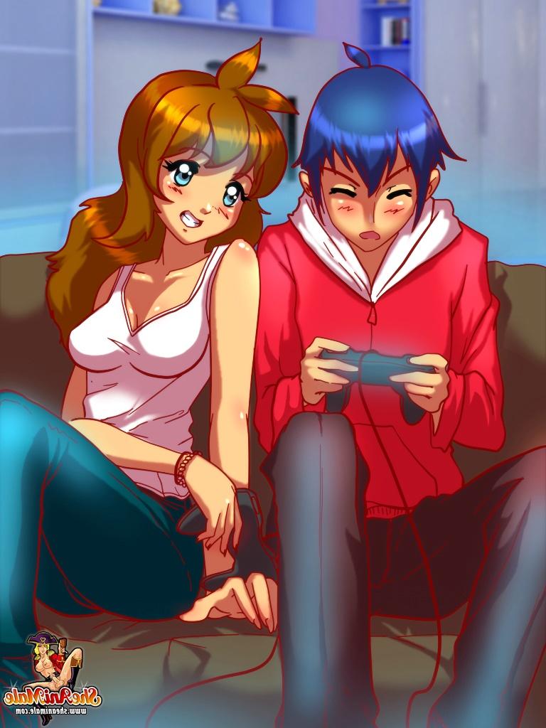 12P Anime shemale plays a game with her stepbrother before anally fucked raw