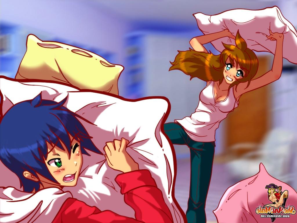 12P Anime shemale plays a game with her stepbrother before anally fucked raw