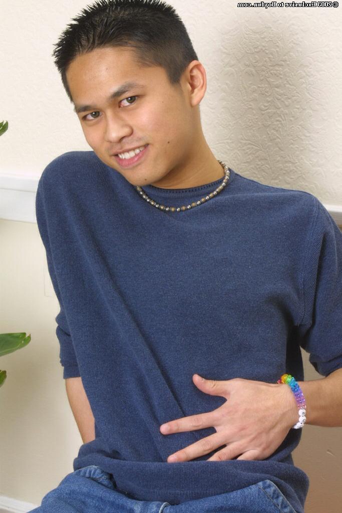 20P Good-looking Asian boy Jesse jerks his hairy dick until he ejaculates