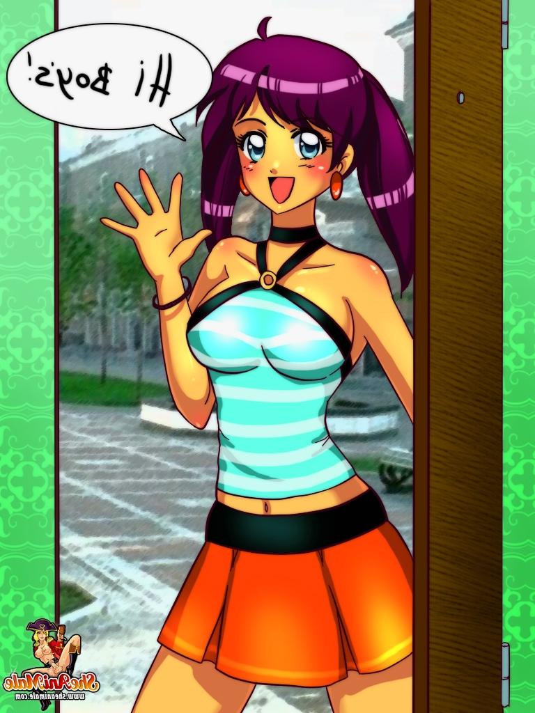 12P Peituda anime travesti gostosa fazendo um trio anal selvagem com meninos pendurados