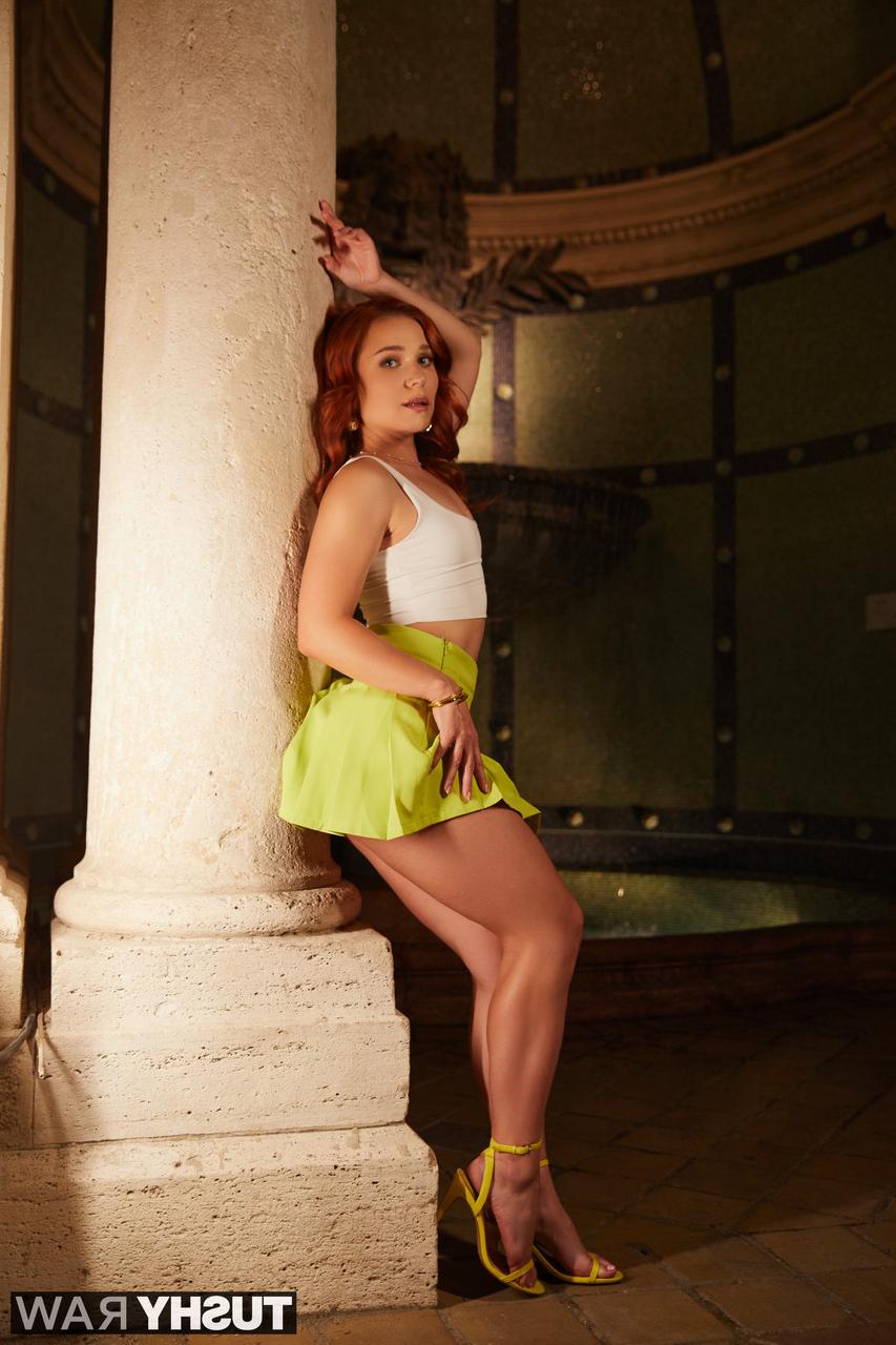20P Redheaded pornstar Clemence Audiard shows her shiny body & gets her ass nailed