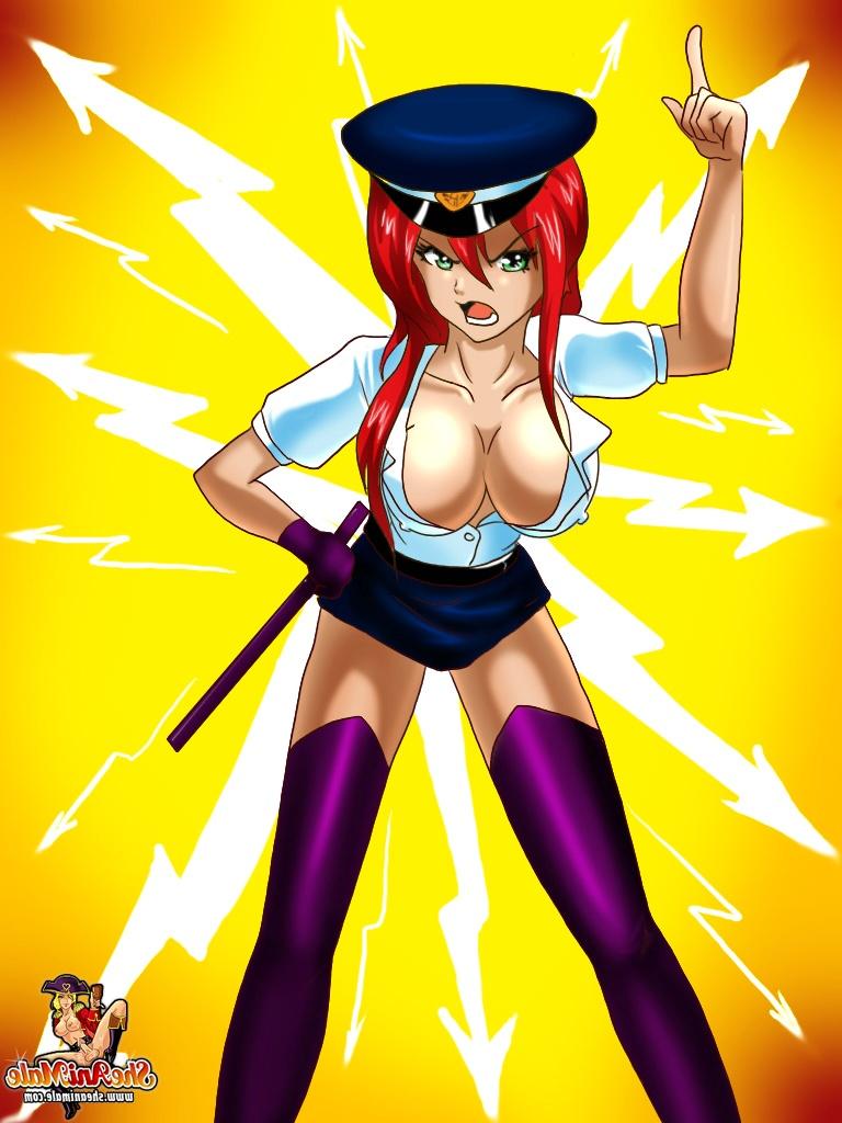 12P Animated guy with a big prick gets rammed by horny police trannies in a 3some