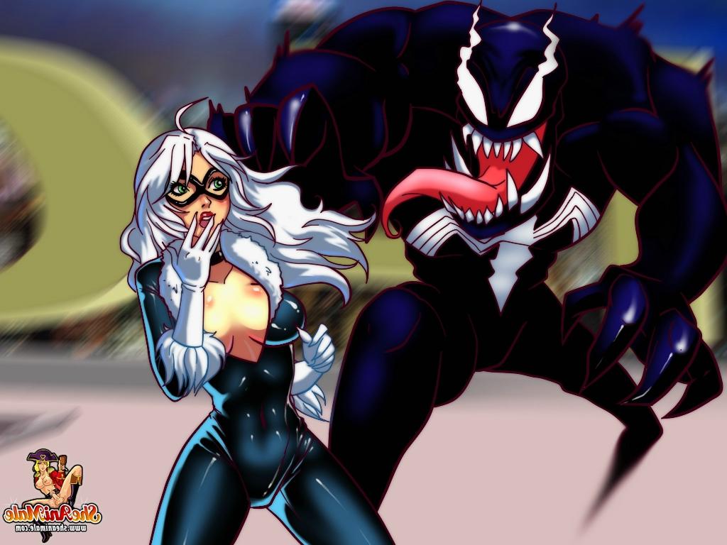12P Shemale Catwoman avec une grosse bite baise une bête noire dans le cul