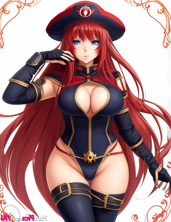 11P Marvelous Hentai babe Tanine poses in her uniform and teases with her boobs