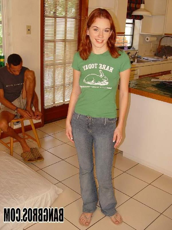 20P Irish ginger Stacy kneels down and wanks and blows a huge black rod