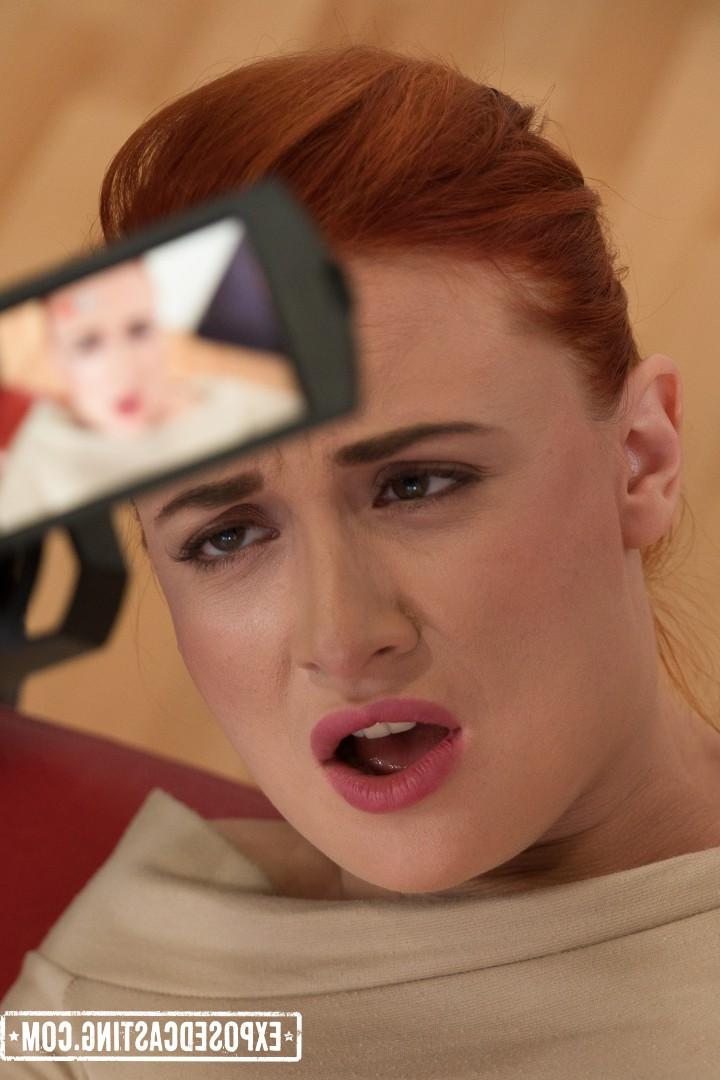18P Interviewer made red-haired Russian Eva Berger cum and squirt at the casting