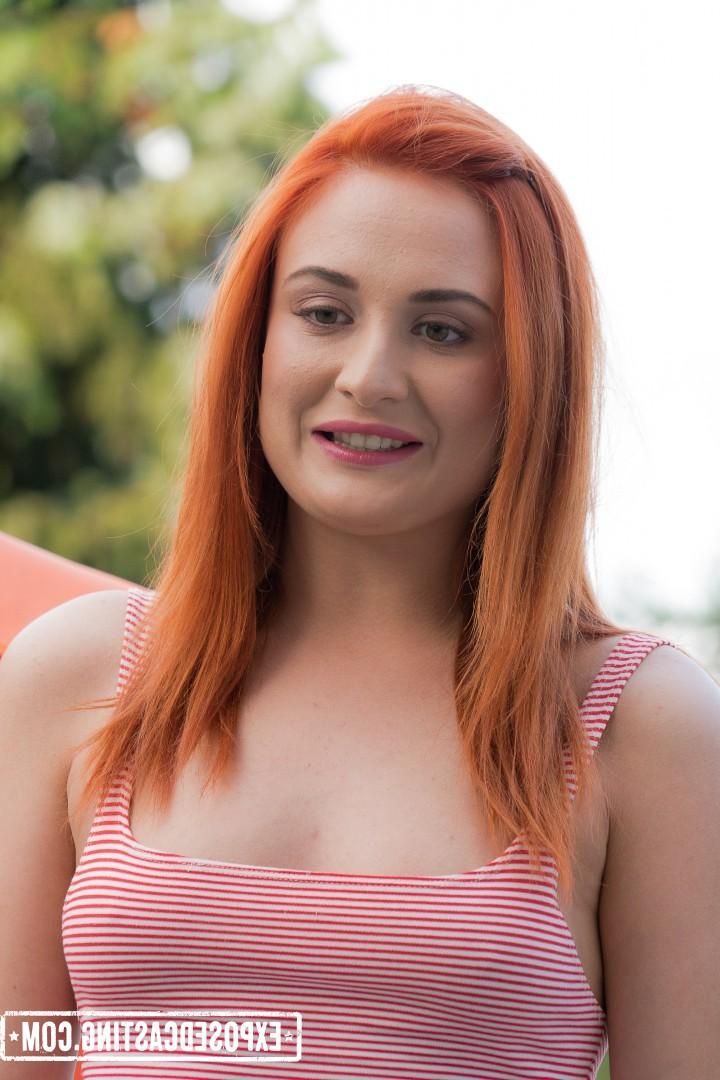 18P Interviewer made red-haired Russian Eva Berger cum and squirt at the casting