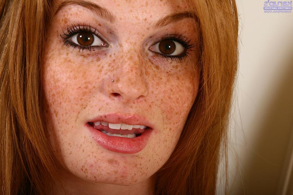 16P Pretty teen with freckled face taking off her lingerie and teasing her slit