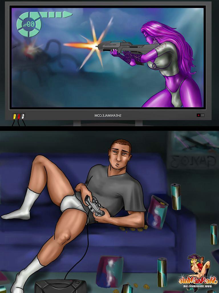 12P Gamer animado tem seu cu fodido por um personagem de jogo com um pau grande